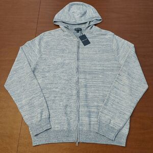 Peter Millar Crown Crafted Ravello Full Zip Hoodie Jumper Blue Frost Men's L